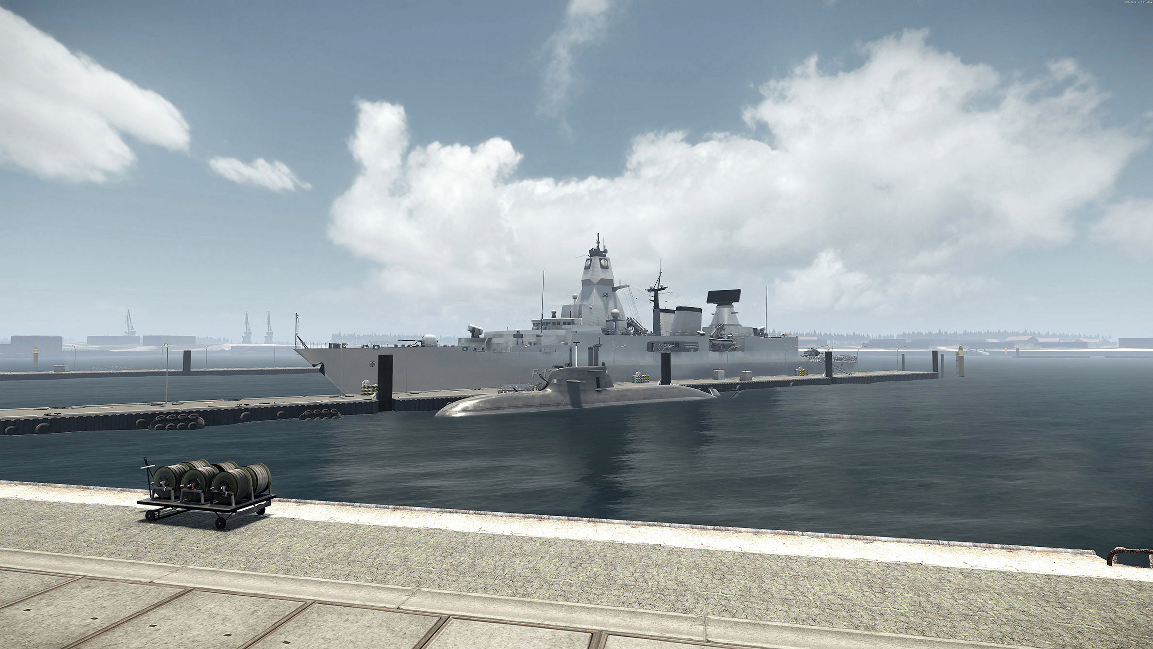 Frigate and Submarine in virtual reality environment